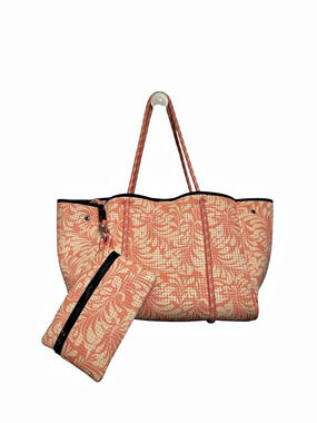 Pop Ups Everyday Tote Bag Palm Dreams Pink Detachable Pouch Beach Travel Work